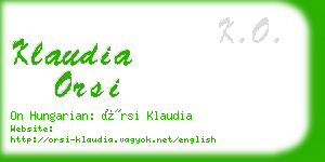 klaudia orsi business card